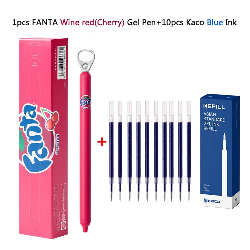 KACO x Fanta Pull-Tab Gel Pens,Creative Ins Signature Pen,0.5mm Quick Drying&Comfortable Grip Fun&Stess Relief Kawaii Stationery