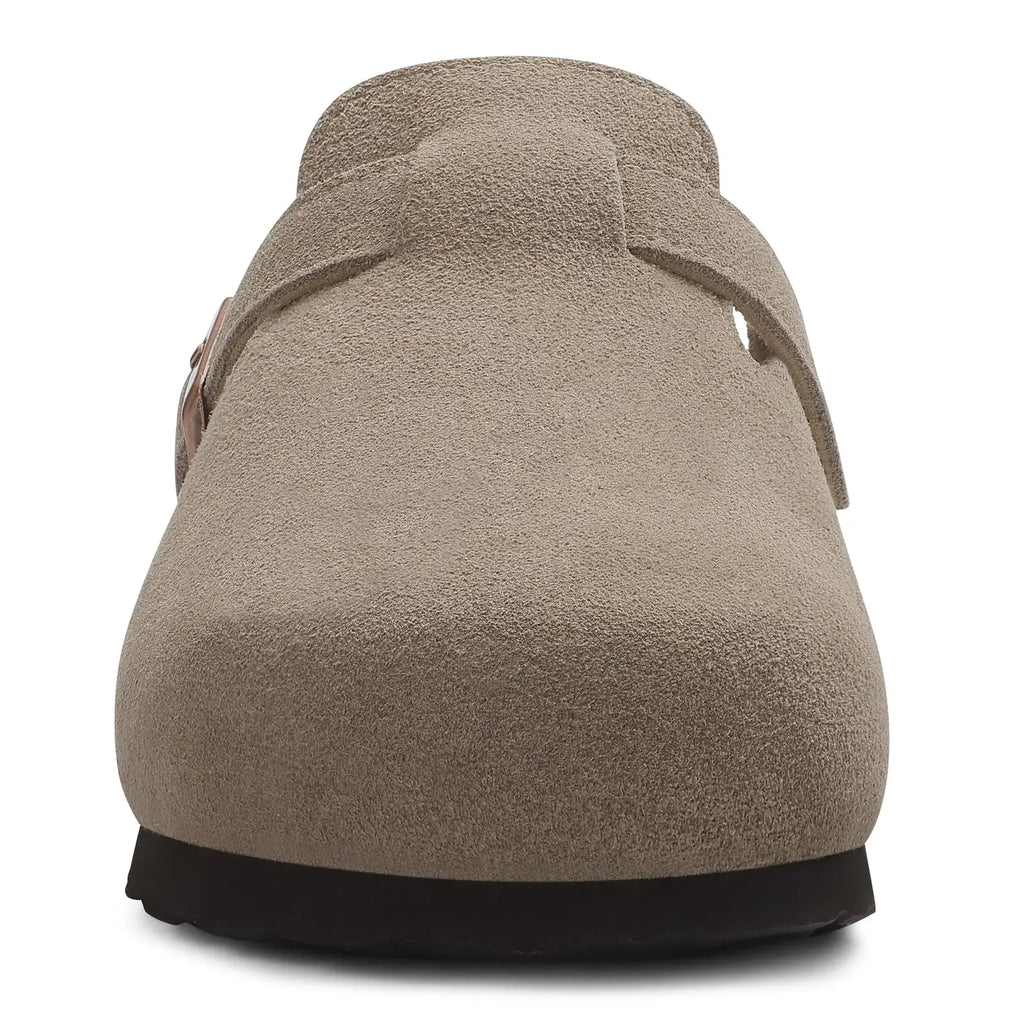 Goosecret Men Cow Suede Clogs Soft Cork Footbed Men Mules Slippers Fashion Men House Sandals With Arch Support Men Beach Sandals