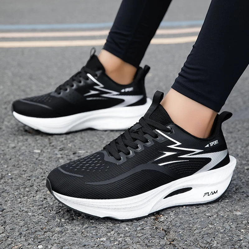 2026 Men Running Shoes Marathon Sports Air Cushion Carbon Board Breathable Lightweight Comfortable Women Athletic Sneakers New