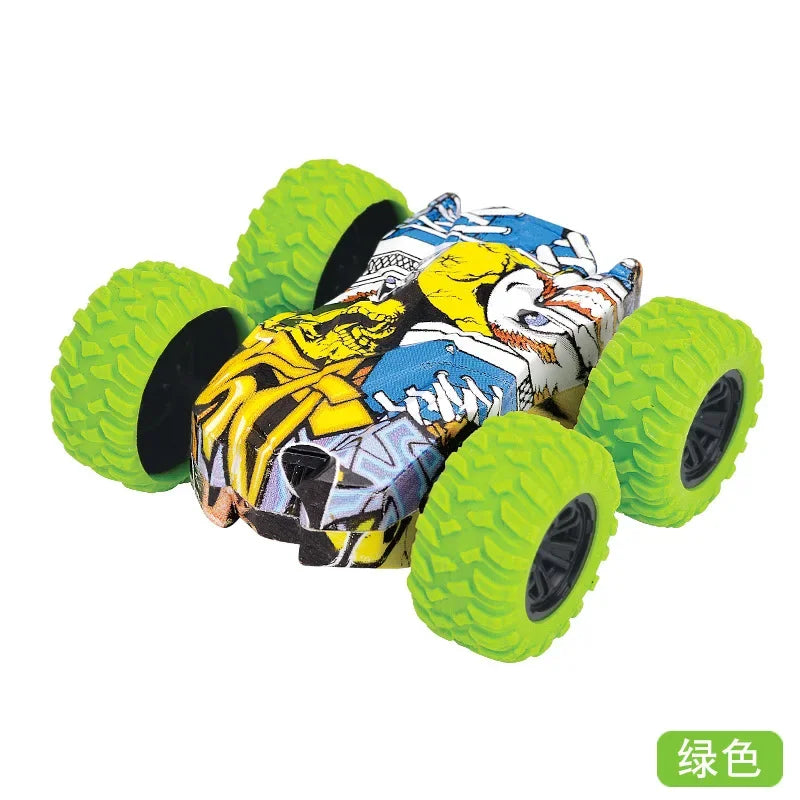 Toys Car Four-wheel Drive Off-road Vehicle Stunt Dump Cars Double-Side Inertia Car Boy Toy Car Pull Back Kids Toy Gift