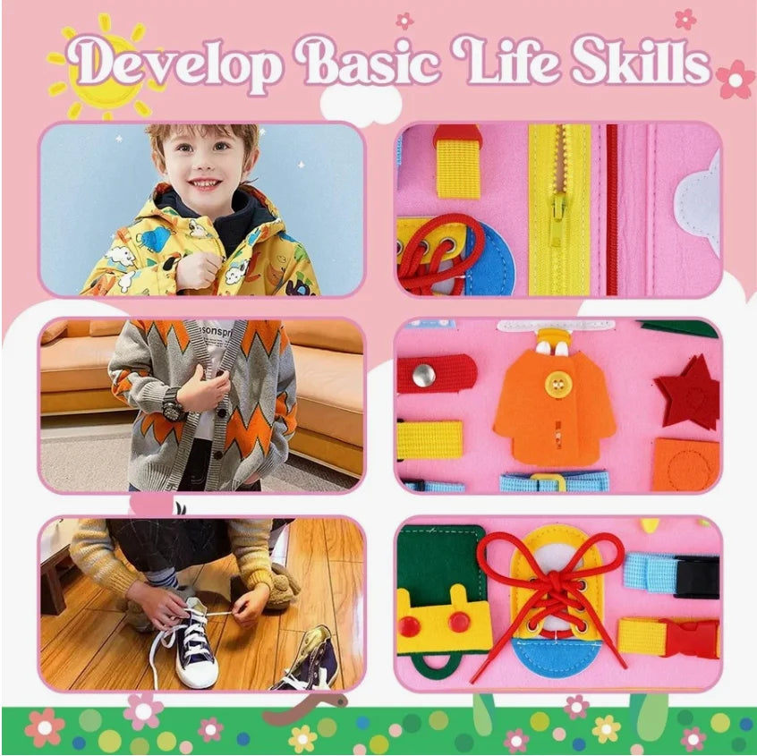 Montessori Toddler Busy Board | Autism Sensory Toy for Life Skills & Motor Development