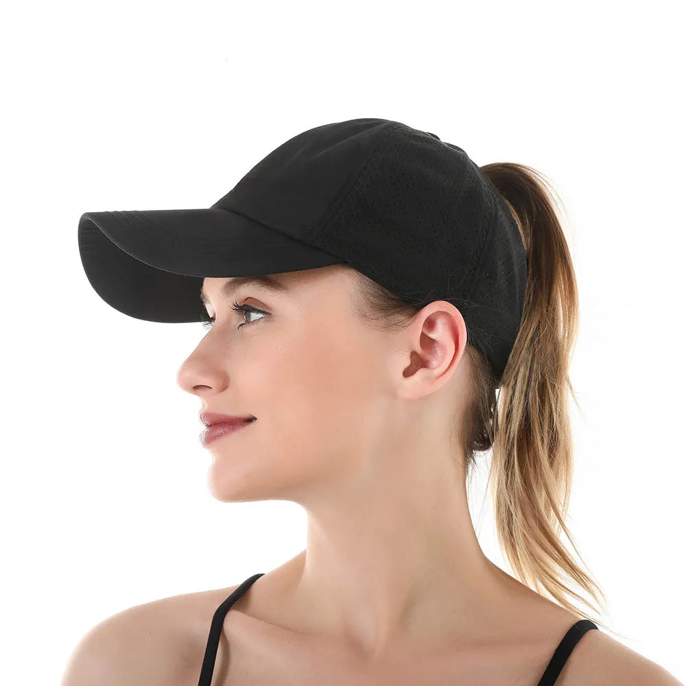 Baseball Caps For Women Hats New Breathable Mesh Sun Visor Hats Female Summer European Outdoor Sports Criss Cross Ponytail Hat