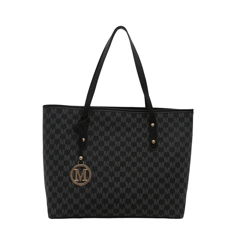 Women's Vintage PU Letter Tote Shoulder Bag