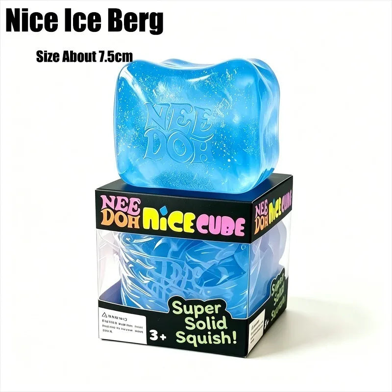 Needoh Nice Berg Giant Sensory 7.5cm Cube Mini 4 Pack Baby Teenie Cube Sensory Slow Rebound Stress Reliever Anti-Anxiety Toy
