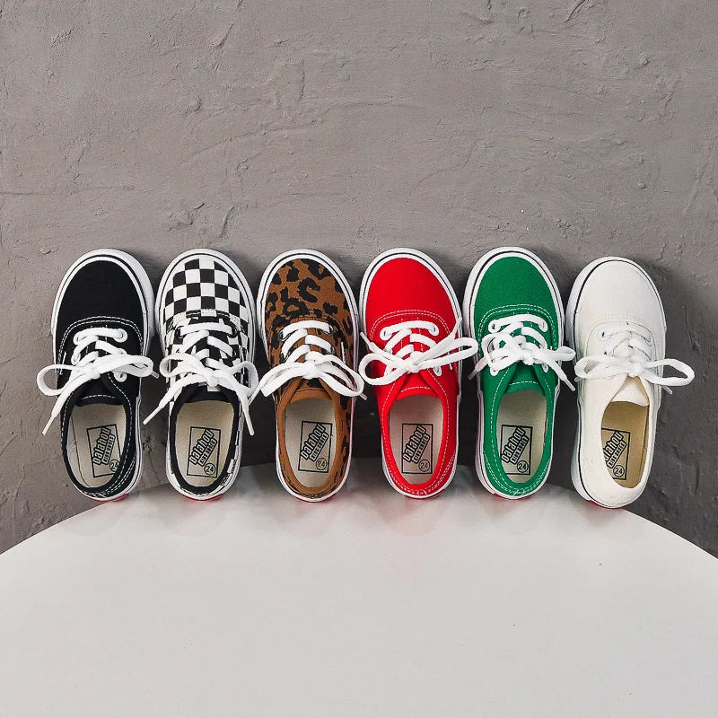 Kids' Unisex Canvas Lace-Up Casual Sneakers