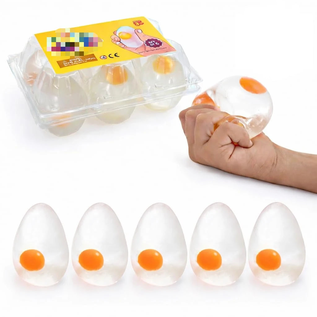 Viral Egg Splat Squeeze Toy: Clear Liquid Filled Water Ball, ASMR Smash Relief Fidget, Slow Rebound Desk Toy, Anxiety Reducer