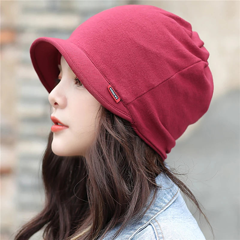 Ladies's Knitted Head Cap Ladies Fashion Windproof Warm Thicken Hats Simple Solid Color Hat For WomenNew Autumn Winter Hat