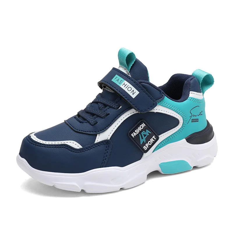 Boys' PU Leather Breathable Sport Sneakers