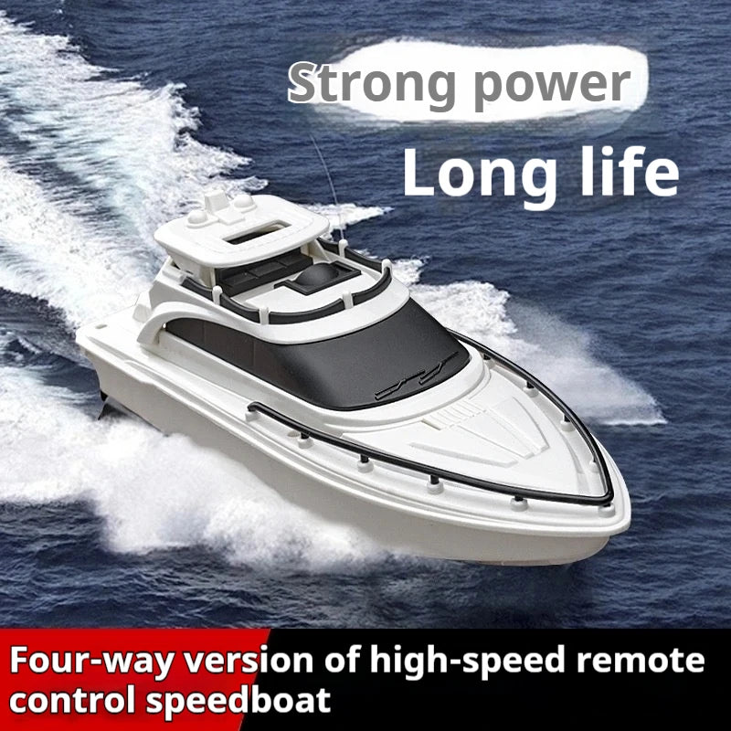 High-Speed RC Boat Toy for Boys Waterproof Electric Mini Ship Model Powerful Remote Control Sailing Ship for Adult Water Play