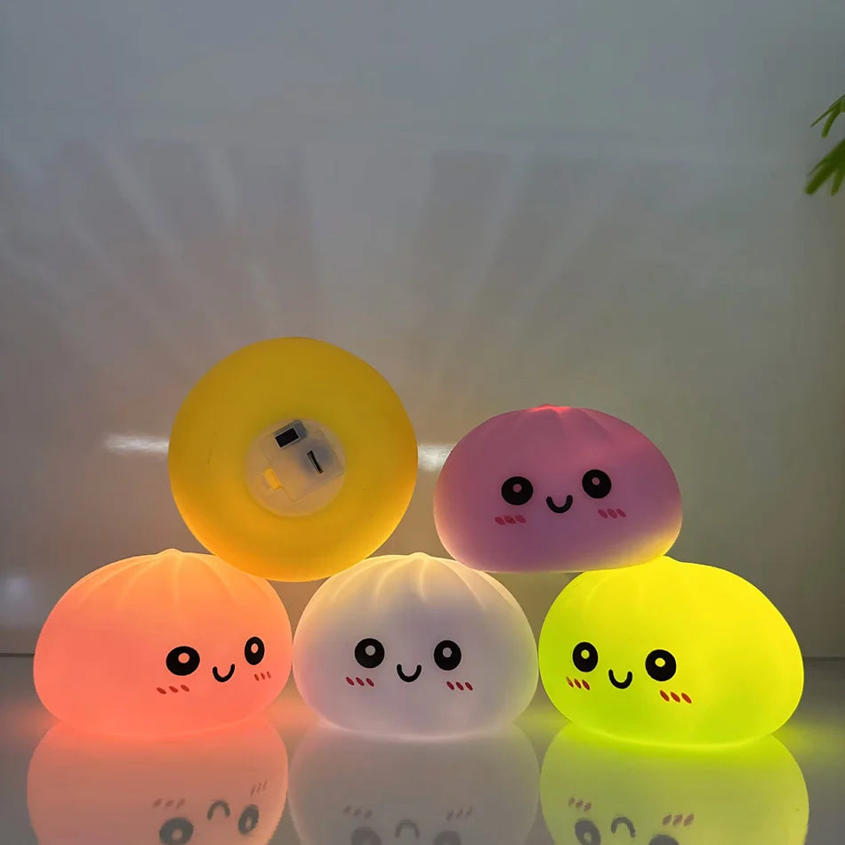 Dumplings Stress Relief Fidget Toys Bedroom Desktop Decoration Dumpling Vinyl Doll Night Light Luminous Toy Surprise Girl Gift