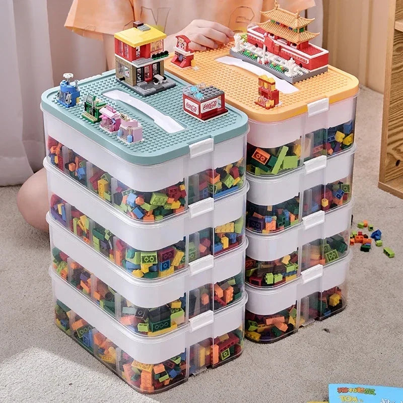 Lego Storage Box Building Block Organizer Particle Toy Jigsaw Puzzle Container Partition Lego Storage Bin Children Toy Organizer