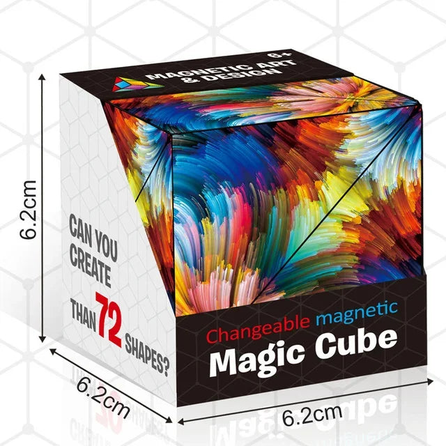3D Dreamy Changeable Magnetic Magic Square Infinite Flippig Geometry Puzzle Game Antistress Fidget Toy Children Birthday Gift