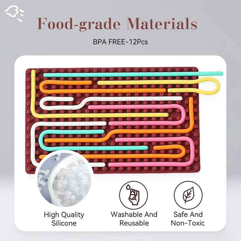 Montessori Sensory Activity Board | BPA Free Silicone Anxiety Relief Twistable Toy