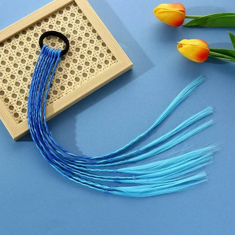 Korean Fashion Kids Wig Braids Girls Dirty Braid Hair Rope Children Gradient Barrettes Headwear Baby Kids Hair Accessories