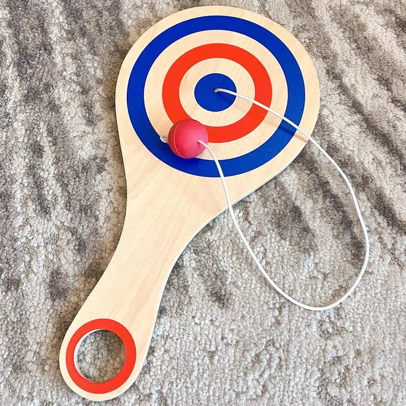 Wooden Paddle Ball With String And Ball Fun Set for HandEye Coordination Development Portable Elastic Design Family Party Play