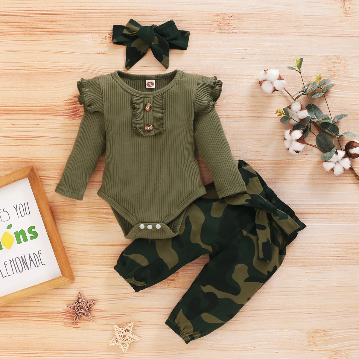 Baby Girl 3-Piece Knitted Outfit Set with Headband