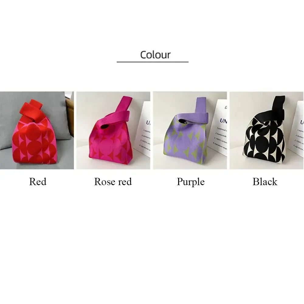 Women's Handmade Knit Wrist Tote Bag
