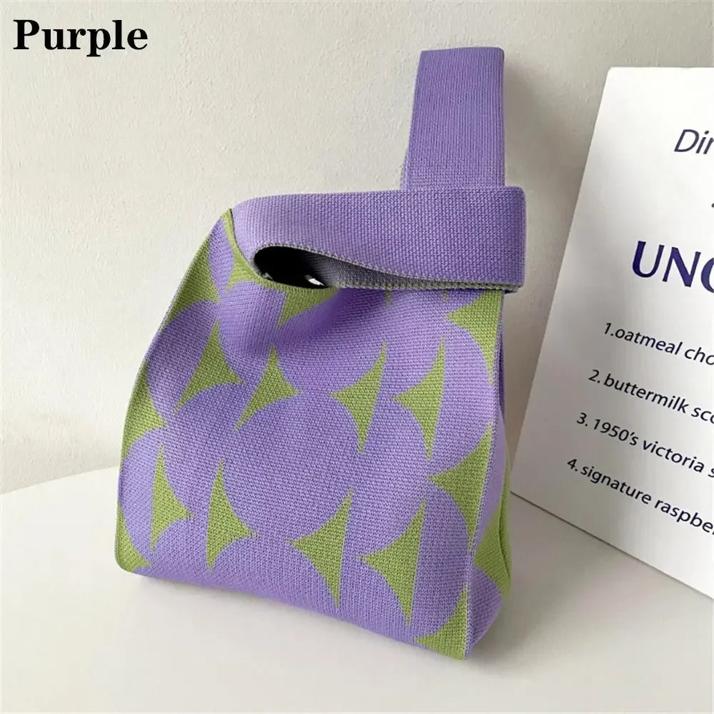 Women's Handmade Knit Wrist Tote Bag