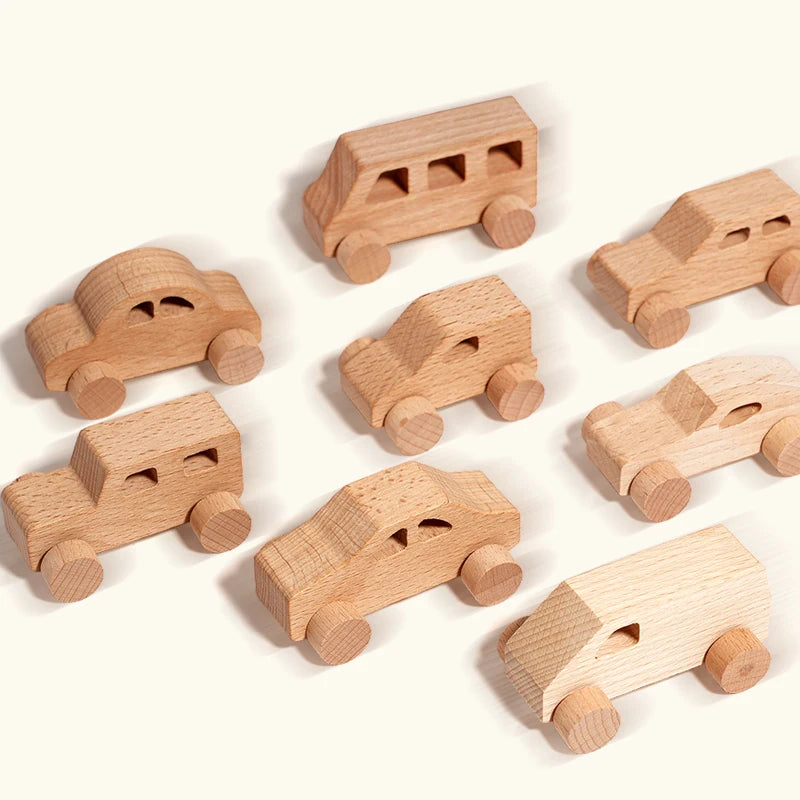 DIY Wooden Toy Car For Children Wooden Push Car Shape Educational Toy For Grasping Can Be Painted And Used As Decoration Gift