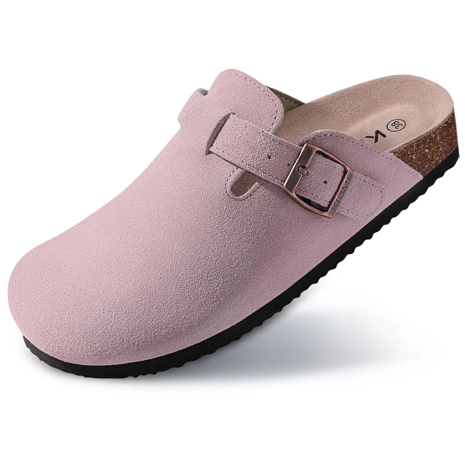 Goosecret Men Cow Suede Clogs Soft Cork Footbed Men Mules Slippers Fashion Men House Sandals With Arch Support Men Beach Sandals