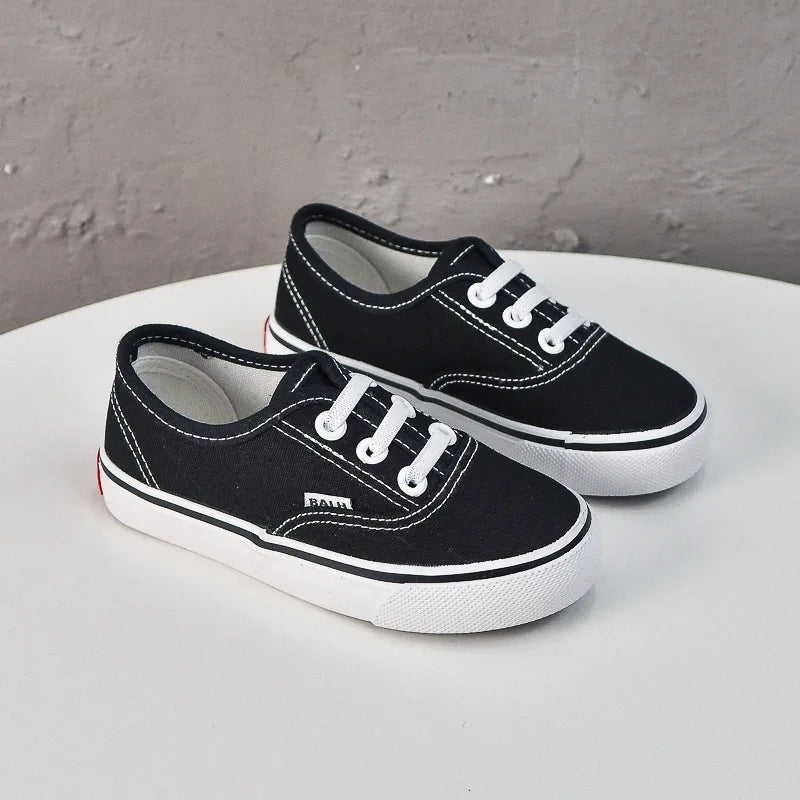 Kids' Unisex Canvas Lace-Up Casual Sneakers