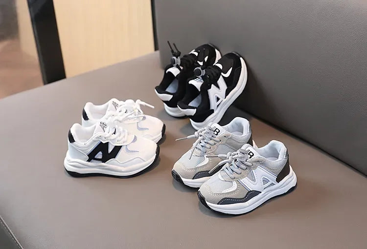 Kids' Unisex Breathable PU Leather Sport Running Sneakers
