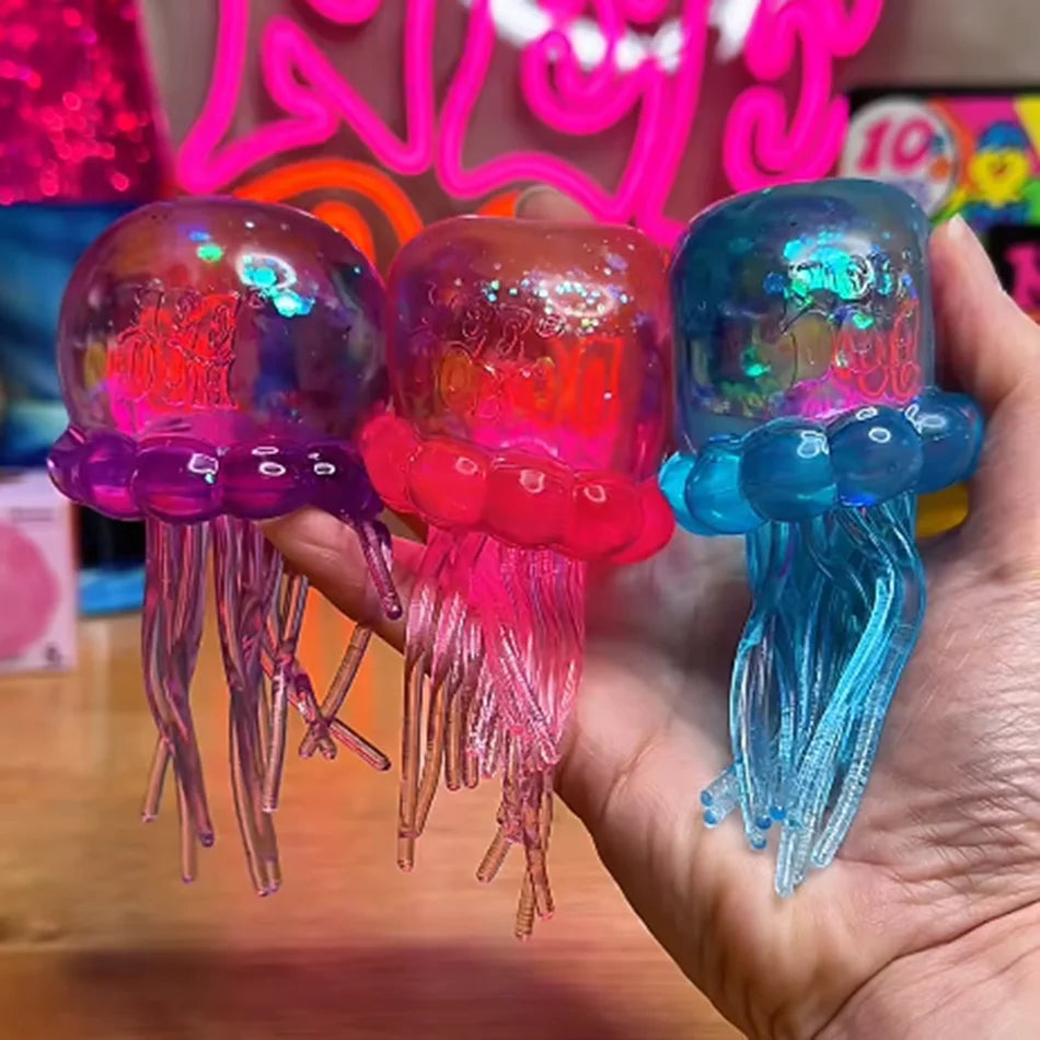 Fuzz Ball Jellyfish Squishy Blind Box | Soft Stress Relief Toy | Random Color | 6 Styles