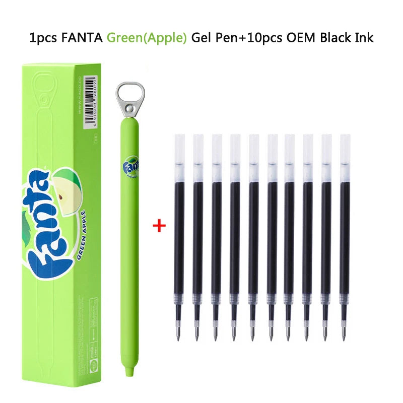 KACO x Fanta Pull-Tab Gel Pens,Creative Ins Signature Pen,0.5mm Quick Drying&Comfortable Grip Fun&Stess Relief Kawaii Stationery