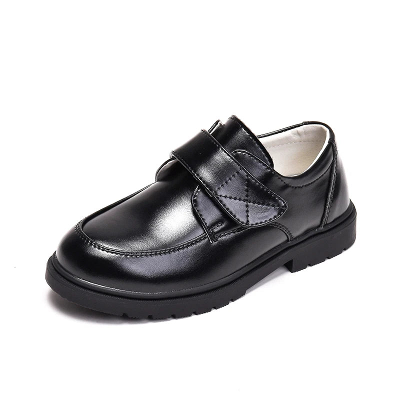 Kids' Black PU Leather School Shoes