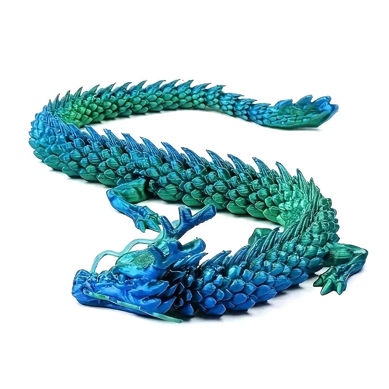 3D Printed Chinese Dragon Figurine - Movable Joints Collectible