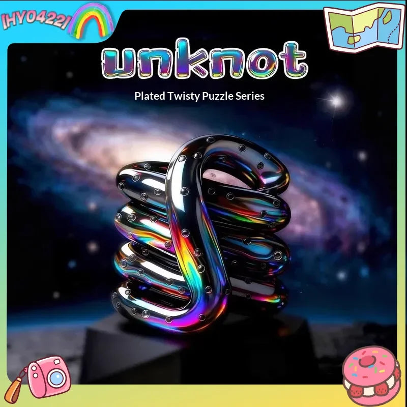 Unknot Electroplated Tangle Fidget Toy Temperature Sensitive Color Changing Luminous Stress Relief Focus Aid For Adults Office