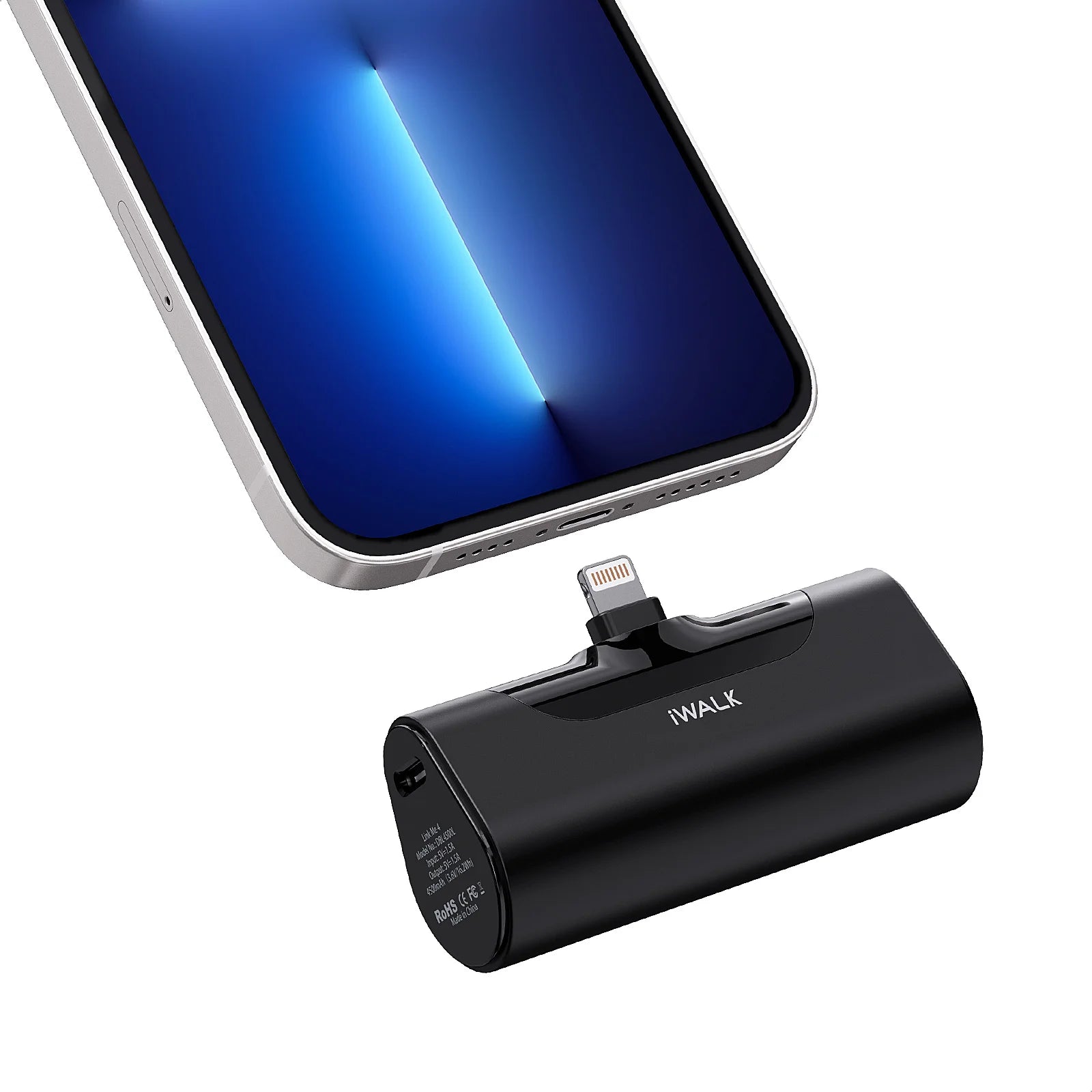 iWALK Pocket power bank mini portable capsule, digital display cute mobile power bank 4500mAh, suitable for iPhone Lightning int