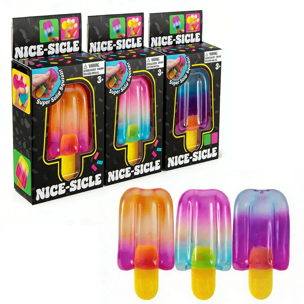 Schylling Needoh Nice Cube & Nice-Sicle | Squishy Stress Relief Anti-Anxiety Squeeze Toy for ADHD