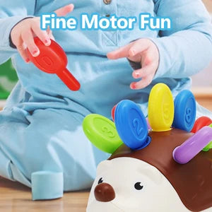 Montessori Sensory Hedgehog Animal Toy Set | Fine Motor & Nature-Themed Travel Toy for Ages 1-4
