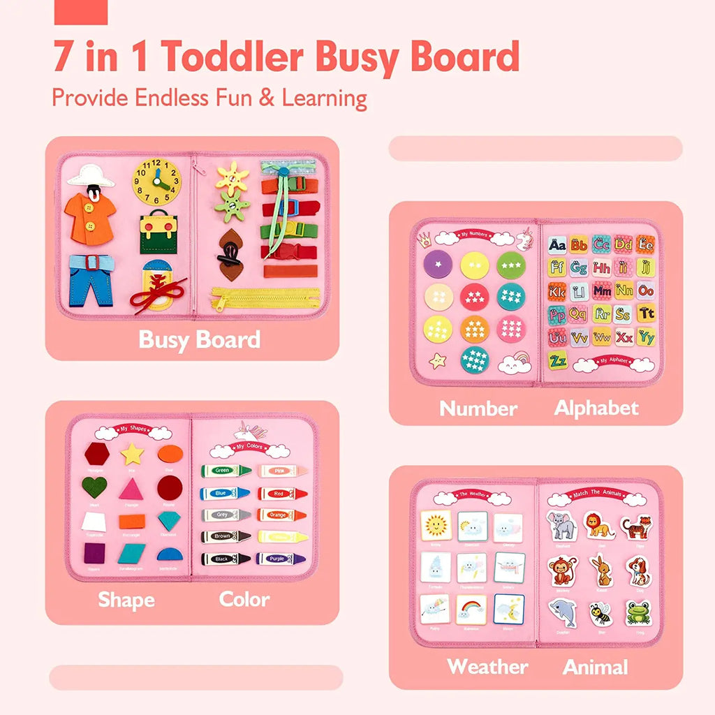Montessori Toddler Busy Board | Autism Sensory Toy for Life Skills & Motor Development
