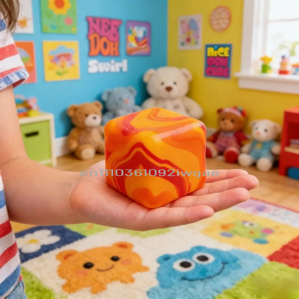 NeeDoh Nice Cube Sensory Squeeze Toy | Stress Relief Squishy Fidget Toy for Anxiety & Relaxation