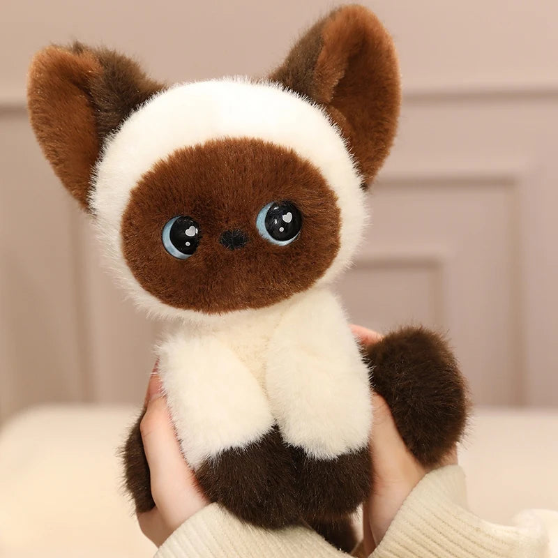 Cute Calico Cat Plush Toy Lifelike Devon Cat Soft Animal Doll Office Classroom Desk Decoration Kids Toys Gift Cat Lovers