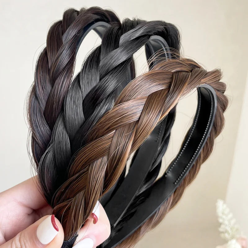 Braid Hair Band Women Fishbone Braid Wig Twist Braid Headband Hairpin Bohemia Non-slip Headdress Bridal Girls Hair Accessories