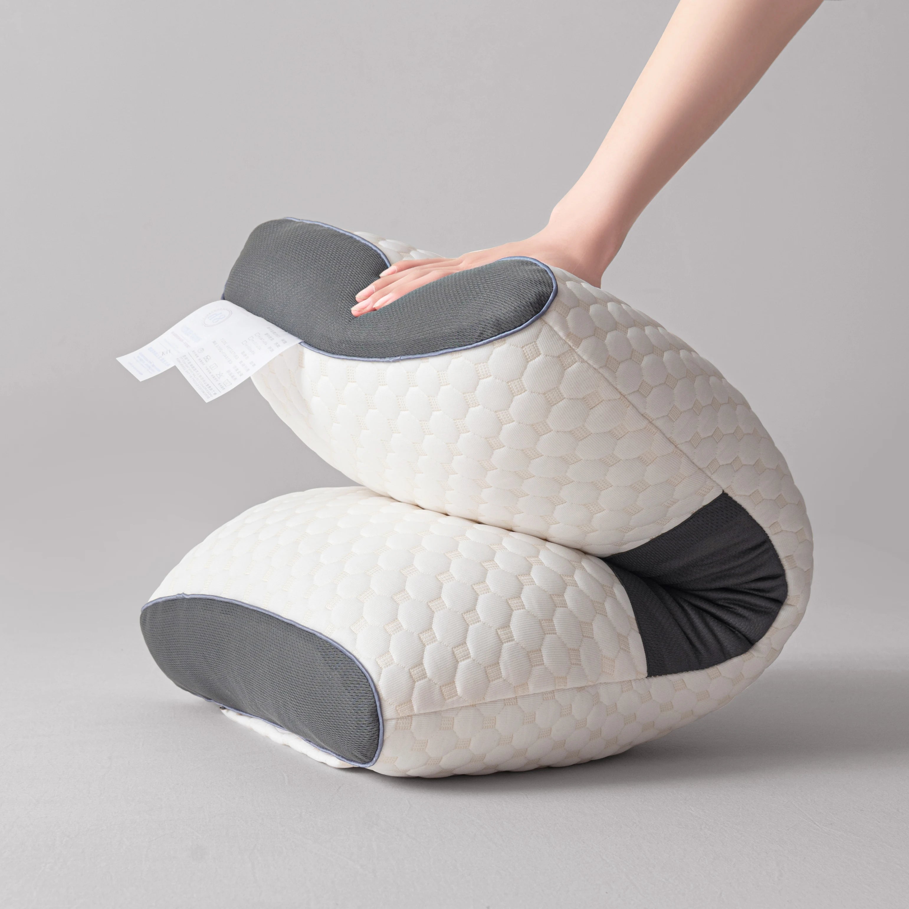 2-Pack Ergonomic Contour Neck Pillows | Bamboo Fiber Fill | All-Season Comfort | 7 Colors