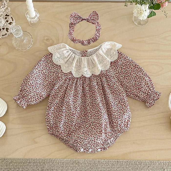 2026 New Spring Sister Dress Kids Princess Dresses Long Sleeved Cotton Print 2-7Yrs Girl Party Dress Baby Girl Romper
