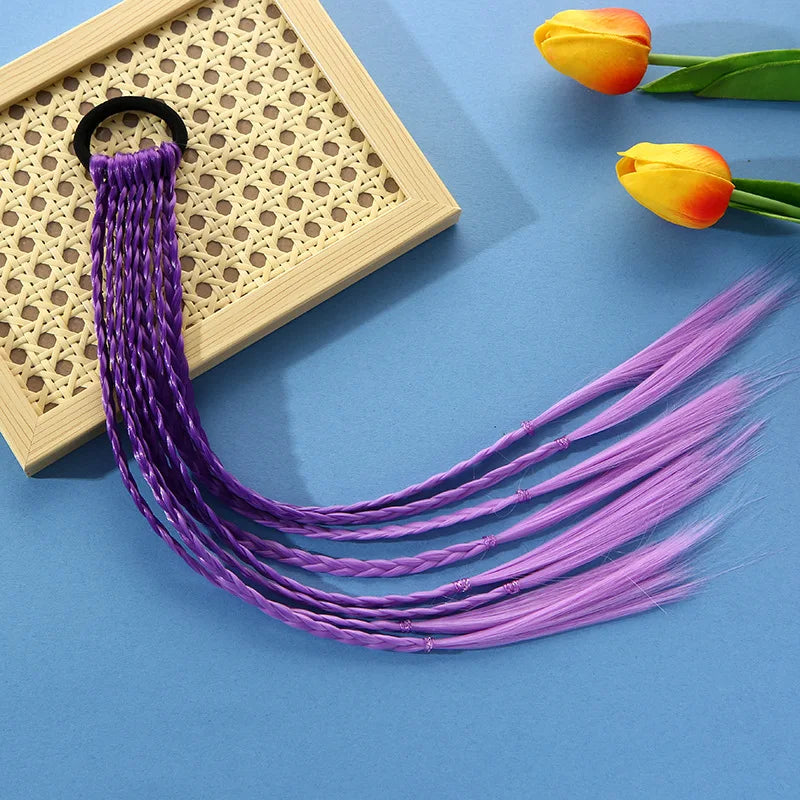 Korean Fashion Kids Wig Braids Girls Dirty Braid Hair Rope Children Gradient Barrettes Headwear Baby Kids Hair Accessories