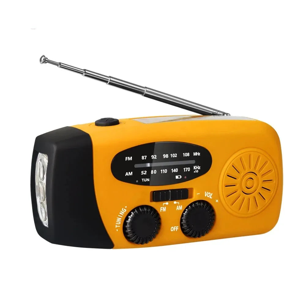 Emergency Weather 2000mAh Radio Portable Emergency Solar Radio Hand Crank Self Powered Phone Charger 3 Led Flashlight Am Fm
