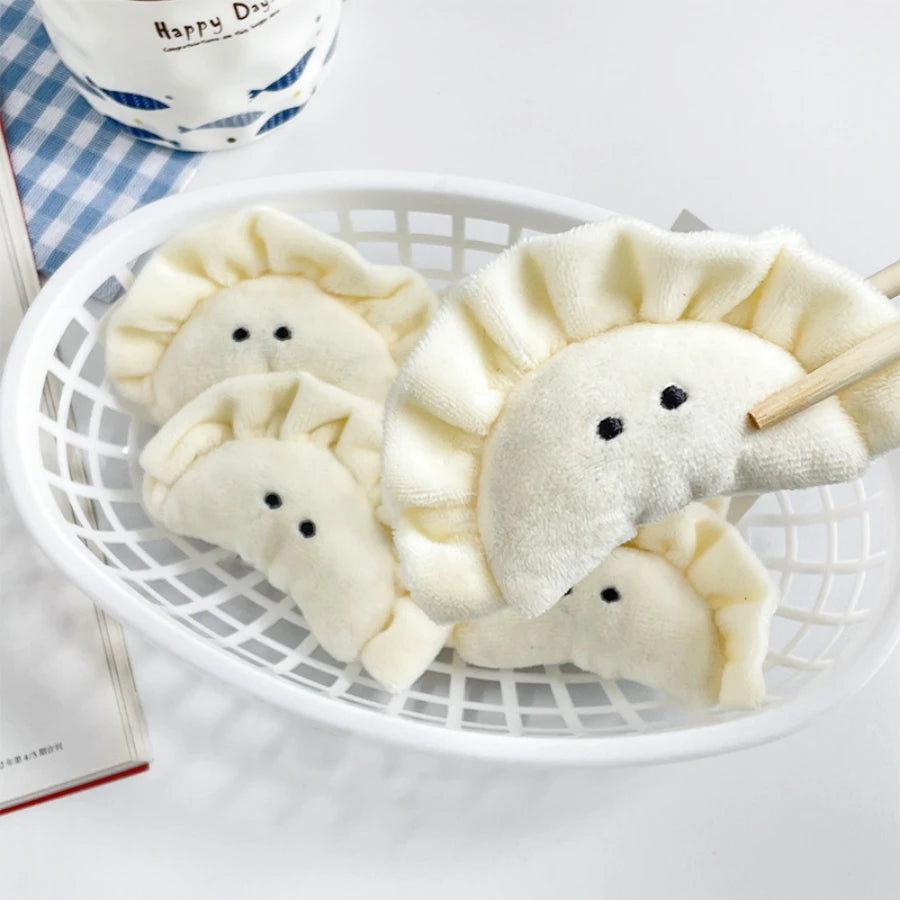 10pcs Chinese dumplings, plush dolls, cute cartoon food, toys, creative kawaii school bag pendants, fashion ornaments, pendants