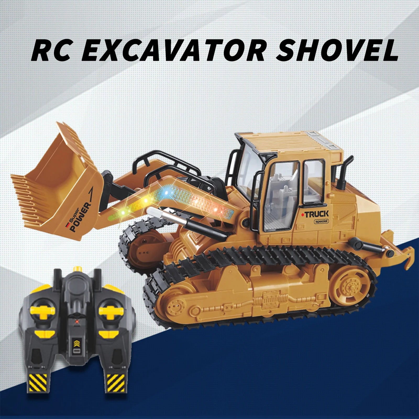 1: 12 remote-controlled excavator shovel remote-controlled construction bulldozer truck engineering vehicle series toy lights