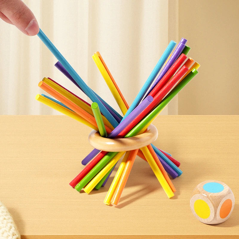 Parent child interactive wooden stick children's two person battle spatial thinking training puzzle toy