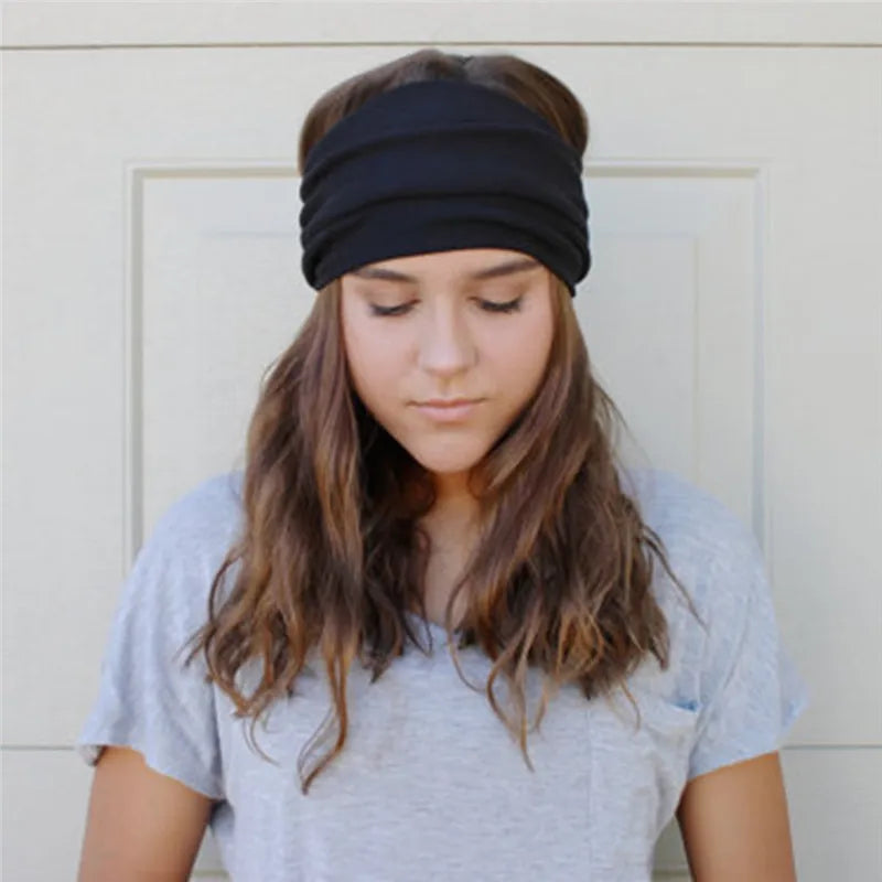 New Elastic Cycling Headband Women Fitness Headband Sweatband Fitness Headwrap Non-slip Bike Headwear Running Fitness Hairband