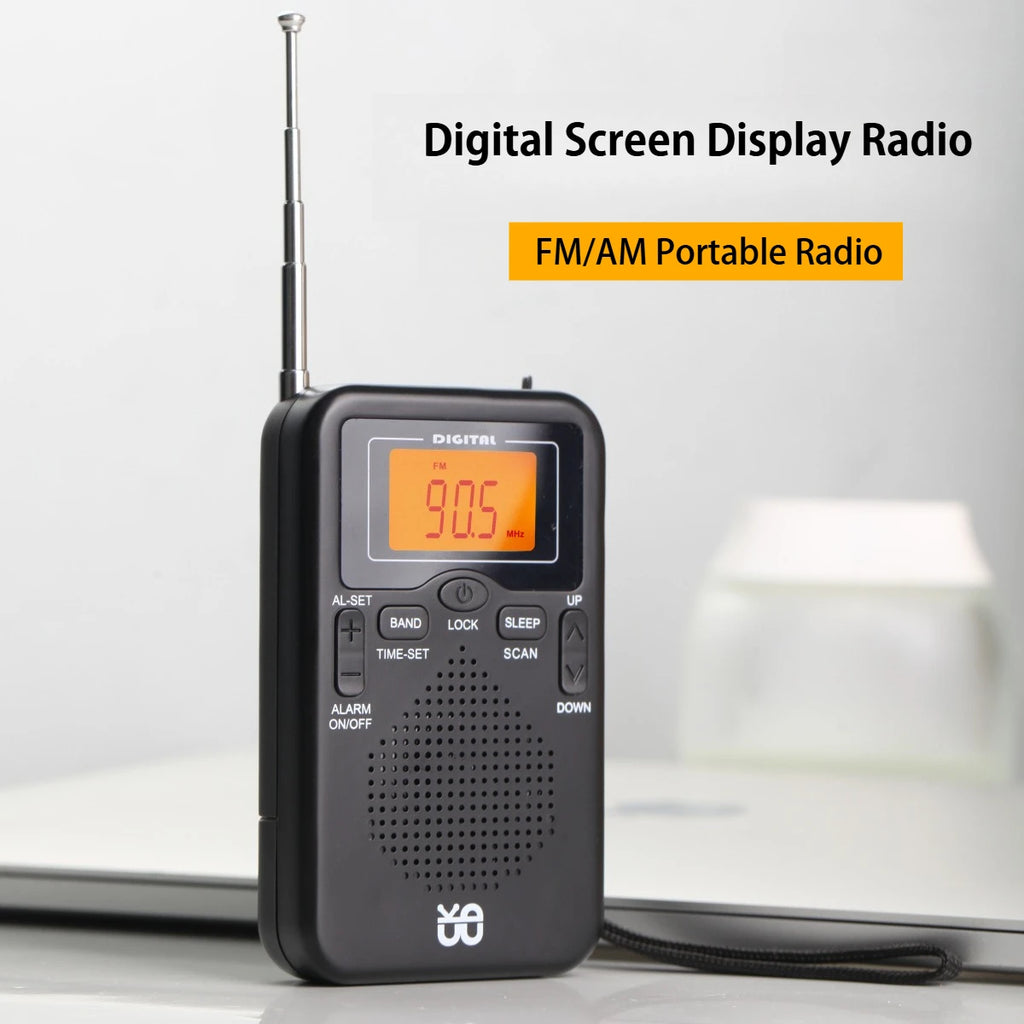 Emergency FM AM LED Screen small portable AA battery operated radio Mini Pocket Radio