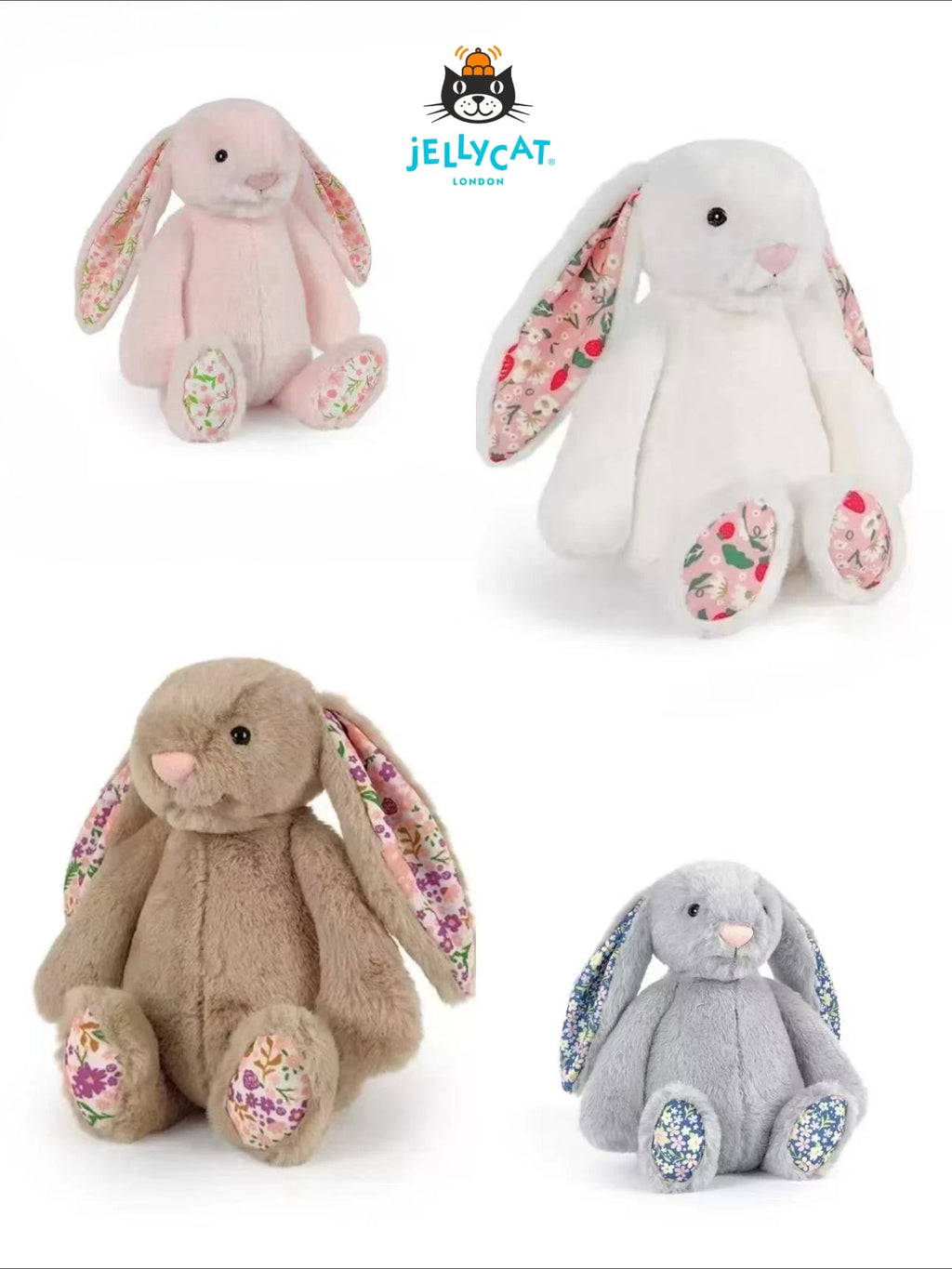 Soft Bunny Plush Toy 30cm | Long Ears Rabbit Doll – White & Pink