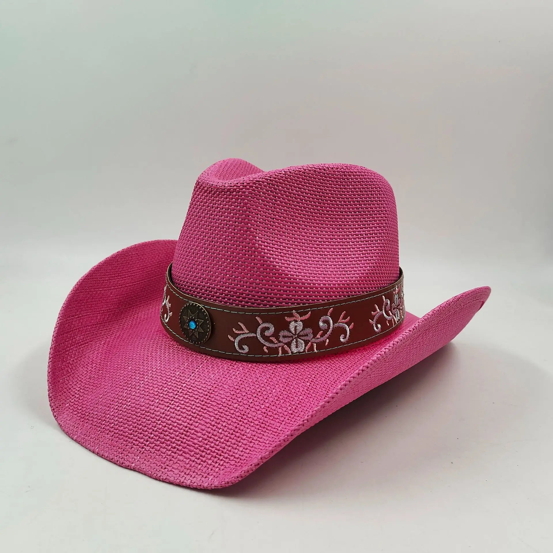 Women's Straw Cowgirl Hat – Wide Brim Shapeable Western Beach Sun Hat | Coastal Cowgirl Style