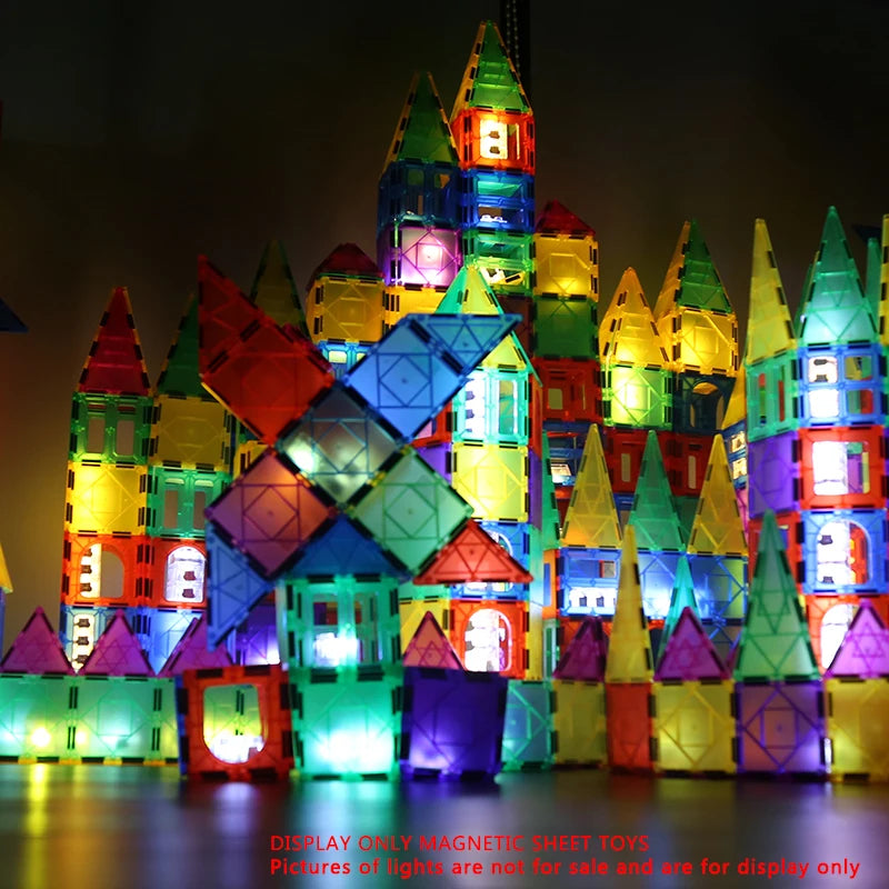 52pcs Luxury Magnetic Tiles Toy Set, 3D Rhombus Magnetic Tiles Building Blocks, Construction Toy